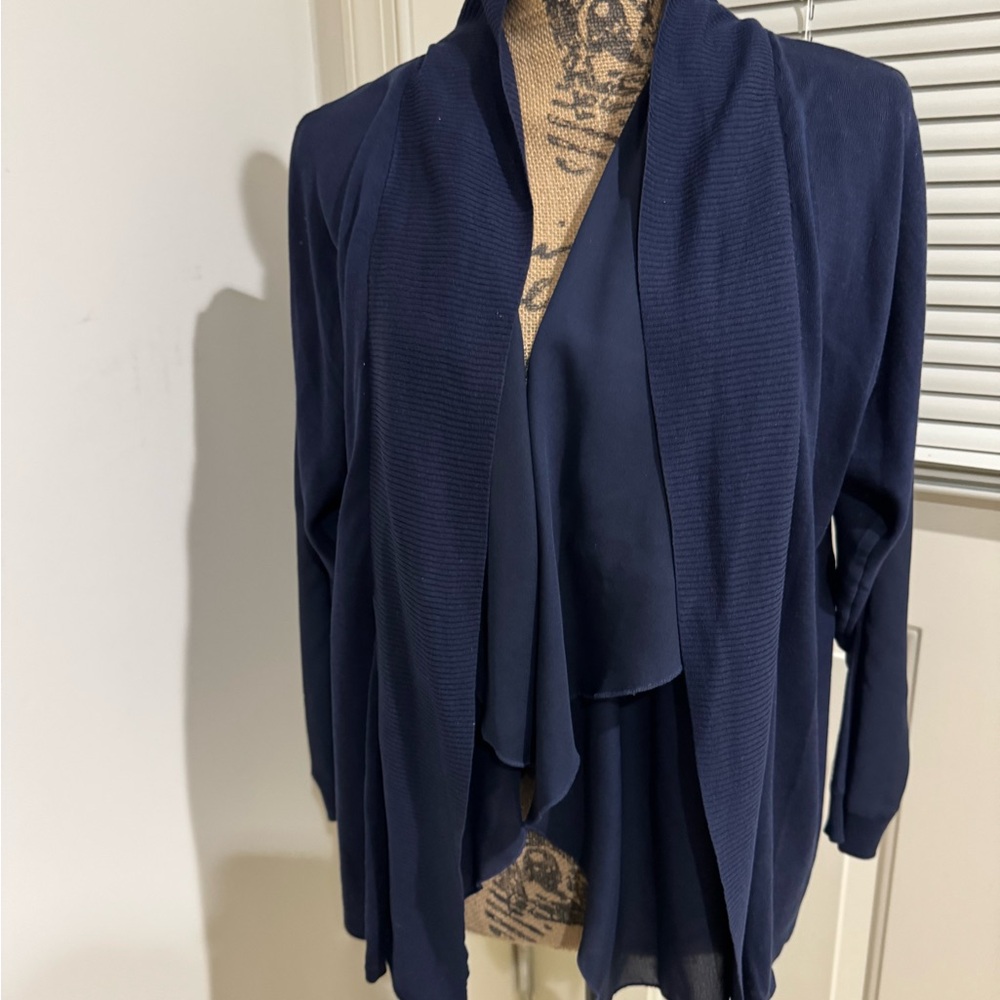 Armani Collezioni navyWomen's water fall open front Cardigan size M